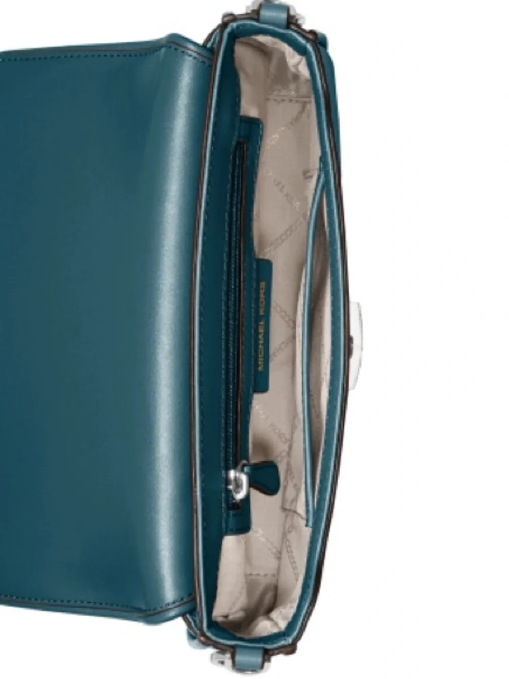Michael Kors Teal Woven Leather Shoulder Bag